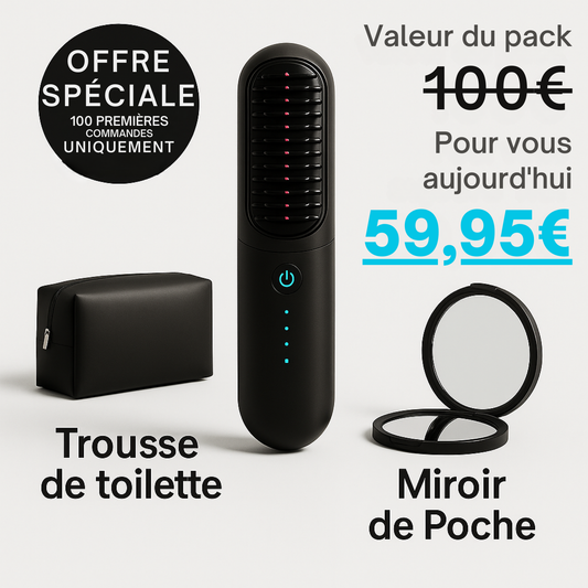 Brosse à cheveux 3 en 1 - Votre brushing parfait, sans effort, en moins de 5 minutes.